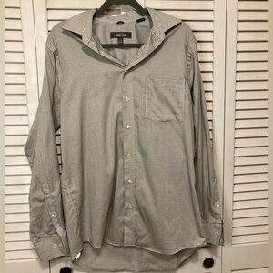 Kenneth Cole Reaction White And Black Button Down Shirt Size Medium